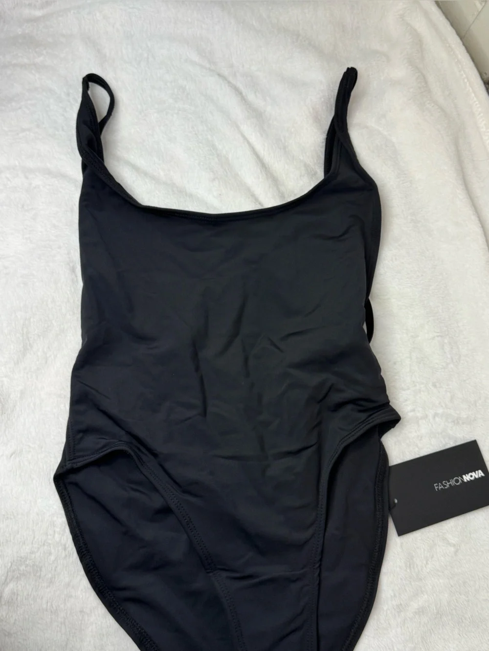Fashion Nova Black One-Piece Swimsuit - Picture 1 of 2